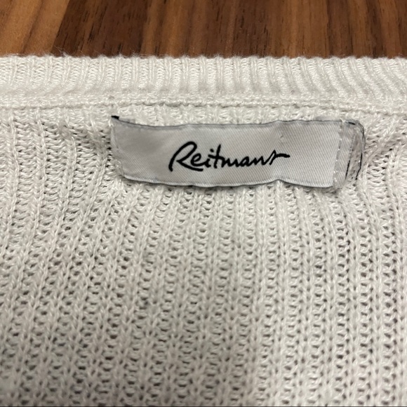 OkWhite and gray long sweater, cotton, acrylic and viscose, size XL (0X) - Picture 3 of 6